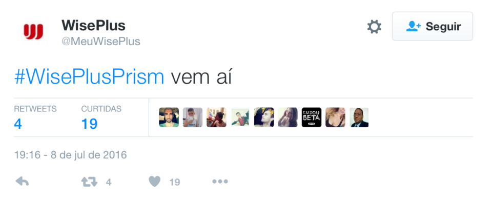 Uma das primeiras manifestações online da WisePlus.