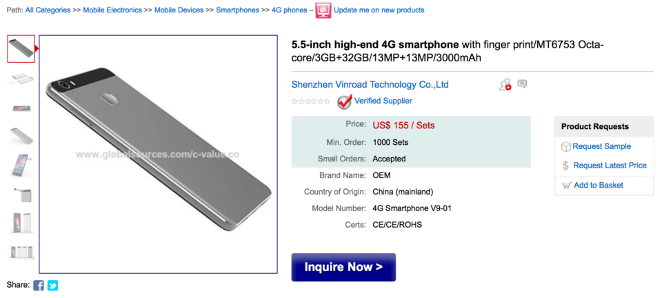 Anúncio de venda no atacado do WisePlus Pi por fabricante chinesa.