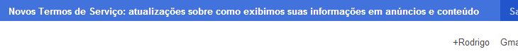 Google alerta sobre alterações em seus termos de serviço.
