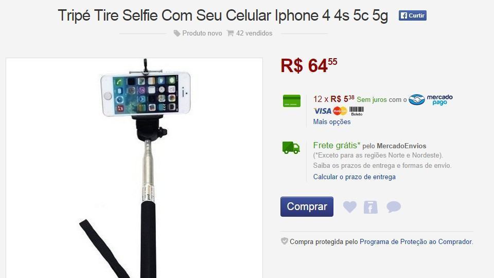 Anúncio do bastão de selfie.