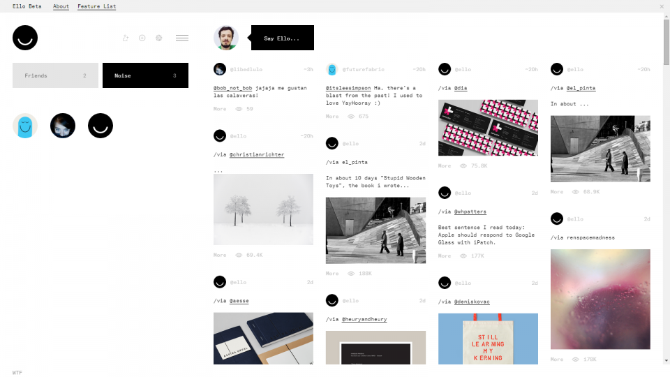 Ruído do pessoal do Ello.