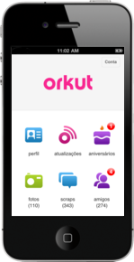 App do Orkut para iPhone.