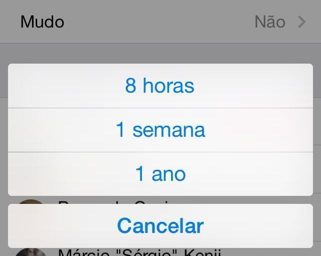 Silenciar grupos por um ano.