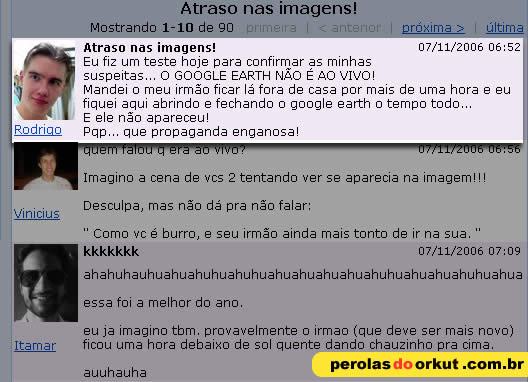 Grande momento do Orkut.