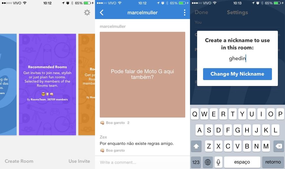 É assim que é o Rooms.