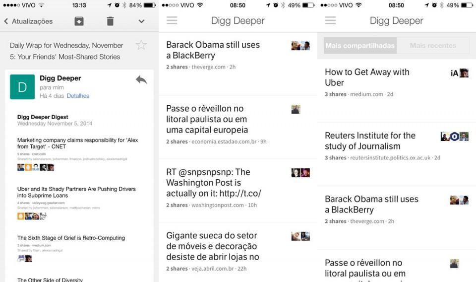 Digg Deeper no e-mail e no app.