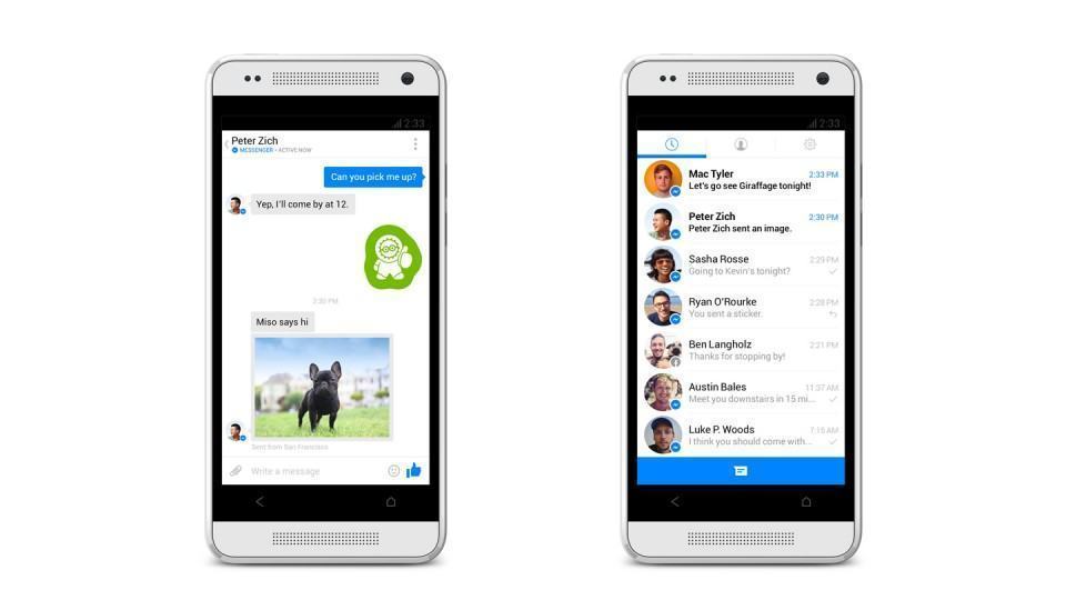 Imagens de divulgação do Facebook Messenger.