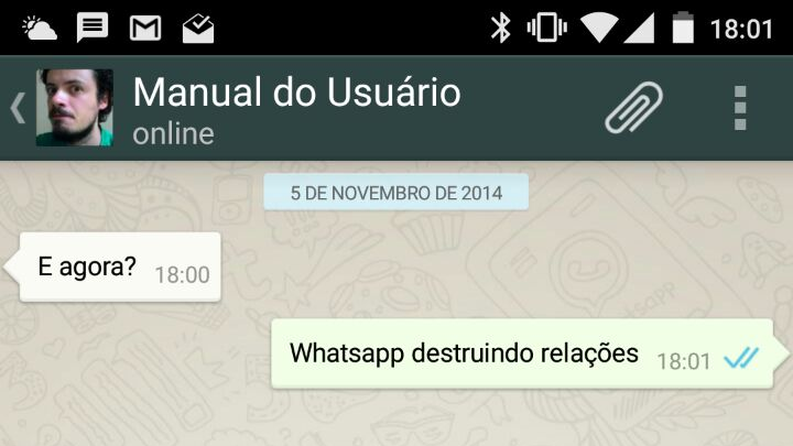 Notificação de mensagem lida no WhatsApp.