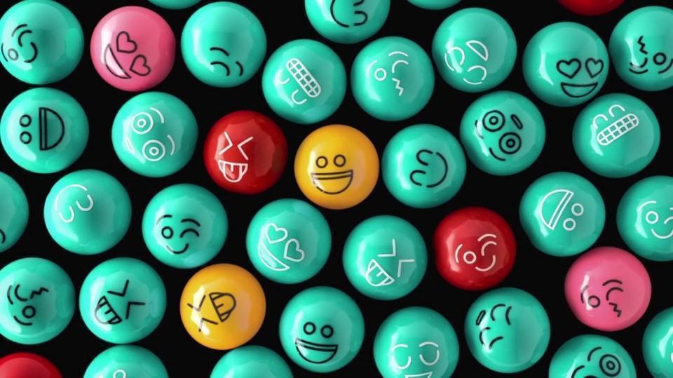 Ilustração: emoticons em bolas