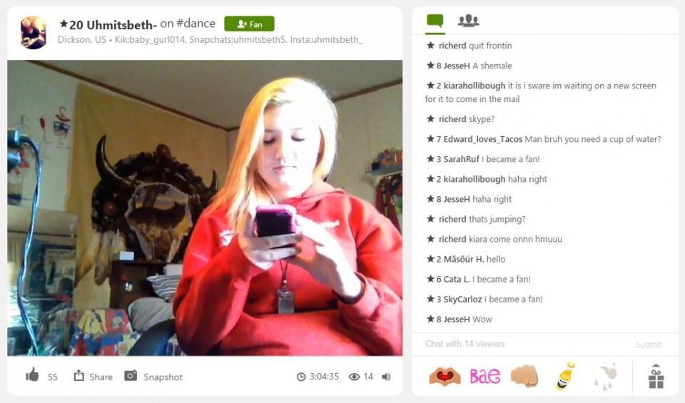 Streaming de vídeo ao vivo no YouNow.