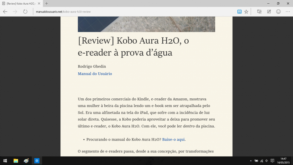 Artigo do Manual do Usuário em modo leitura.