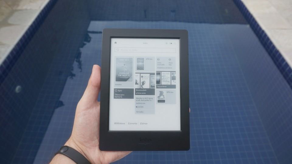 Tela inicial do Kobo Aura H2O.