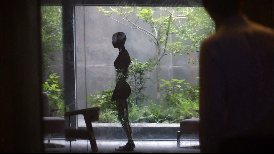 Caleb conhece Ava em Ex Machina.