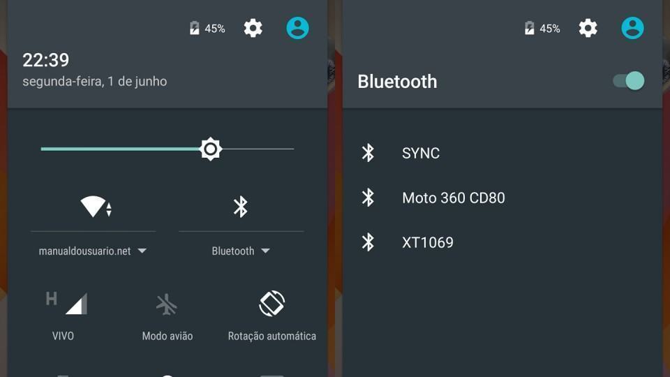 Escolha um dispositivo Bluetooth ou rede Wi-Fi sem entrar nas configurações.