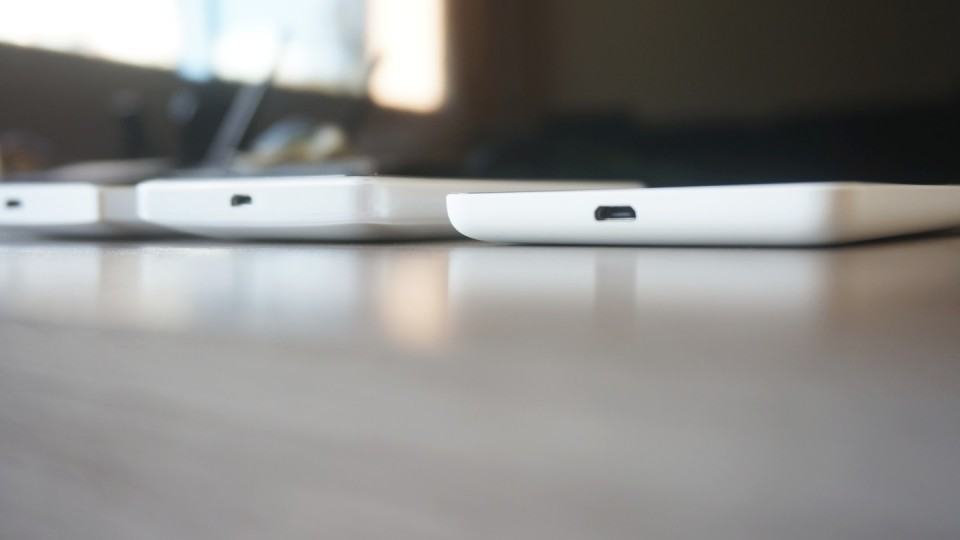 Lumia 535 é o mais fino dos três.