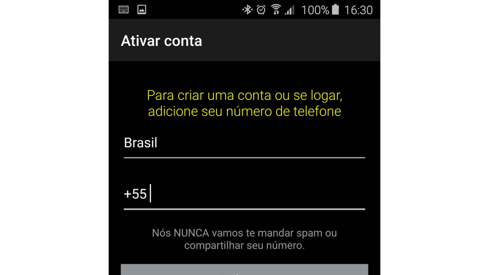 Tela de cadastro do novo Lulu.