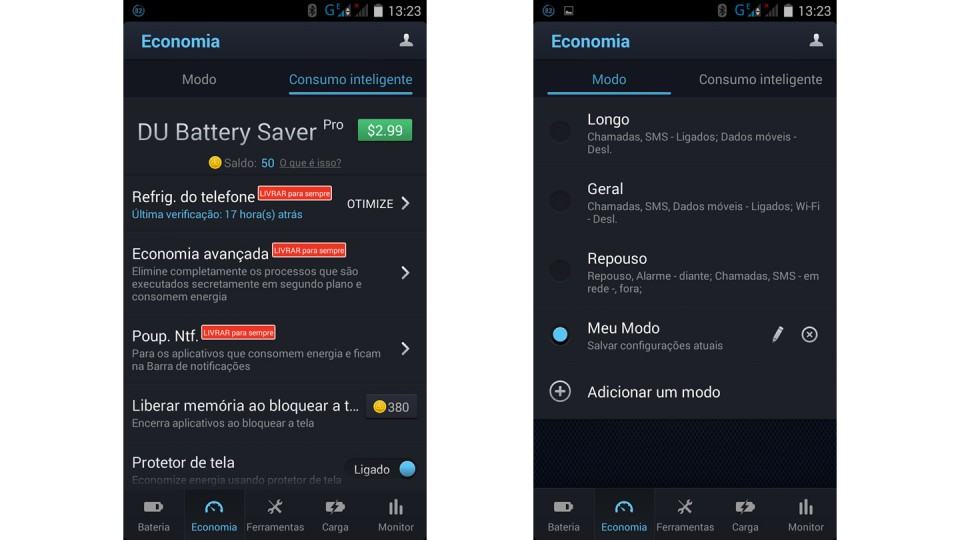 Aba Economia do DU Battery Saver.