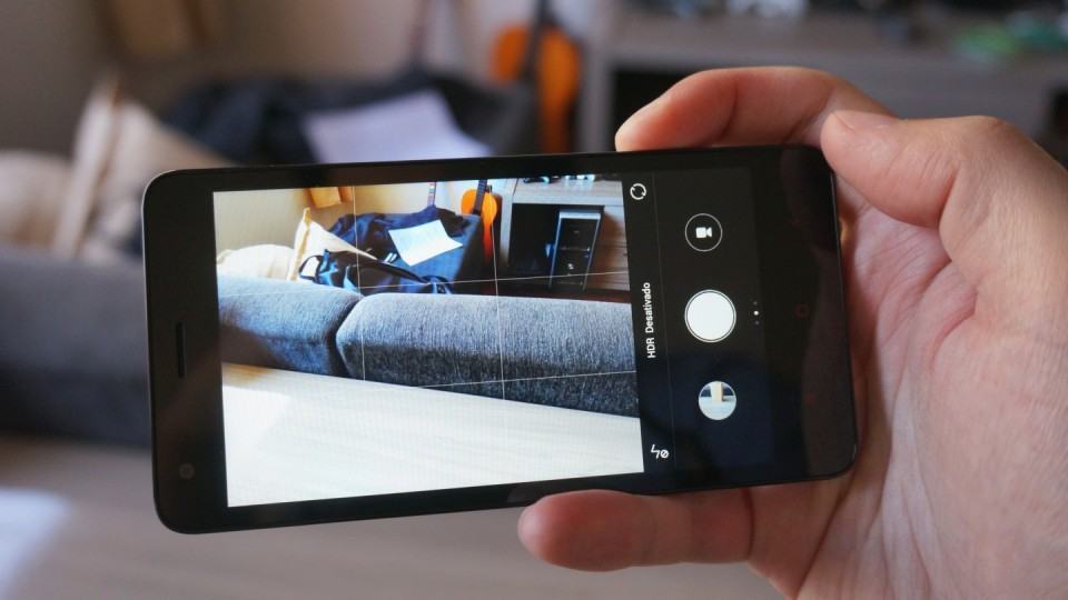 A câmera do Redmi 2 pronta para ser usada.