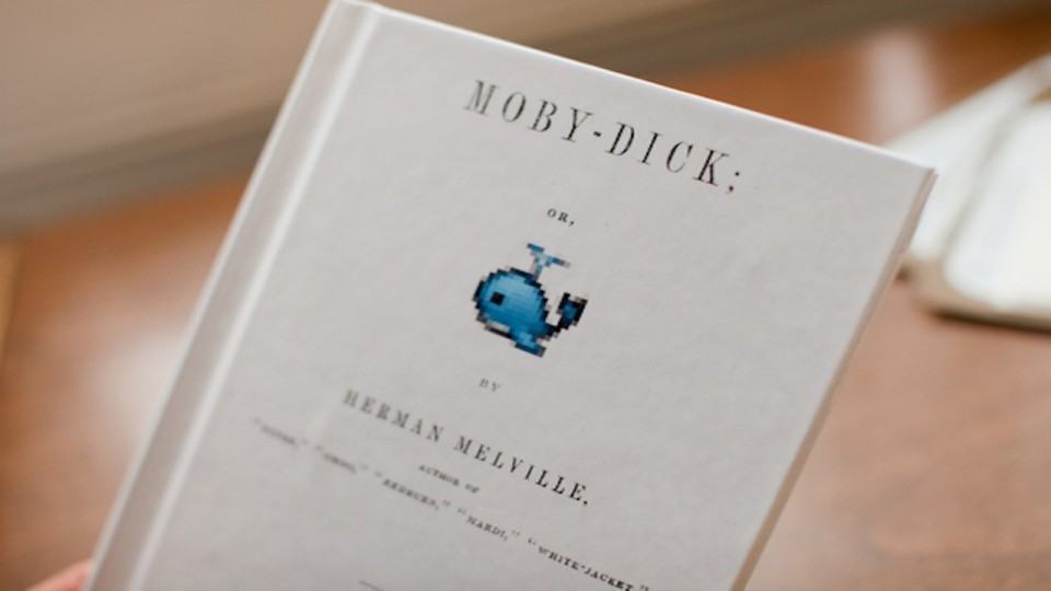 Capa do livro Moby Dick traduzido em emoji.