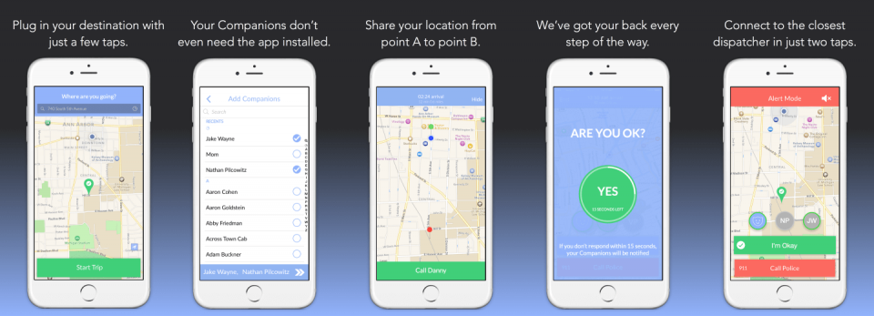 Telas do app Companion.