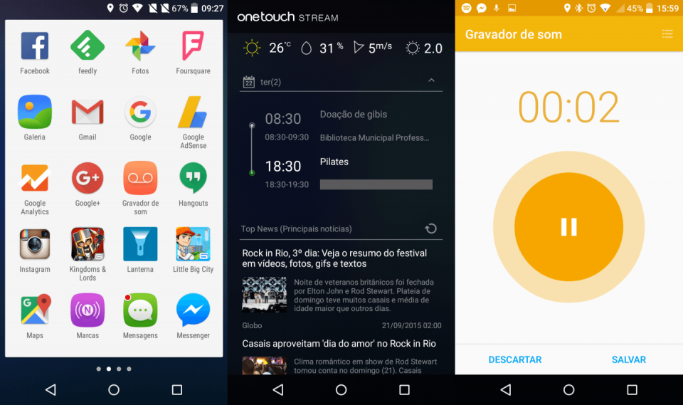 Android pouco modificado no Idol 3.