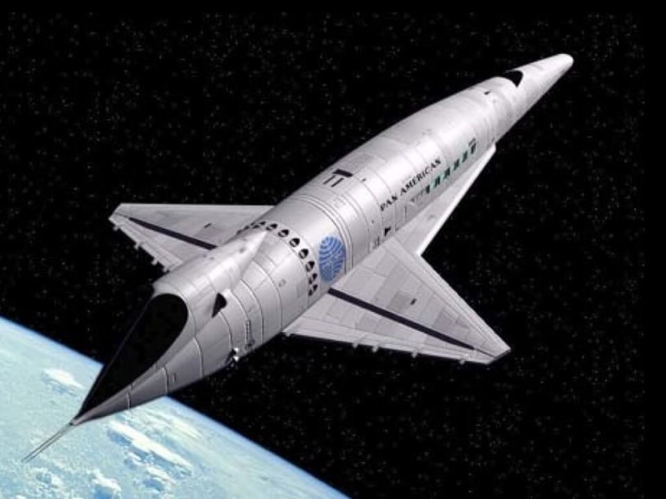 Projeção de como seriam os aviões do futuro nos anos 1960.