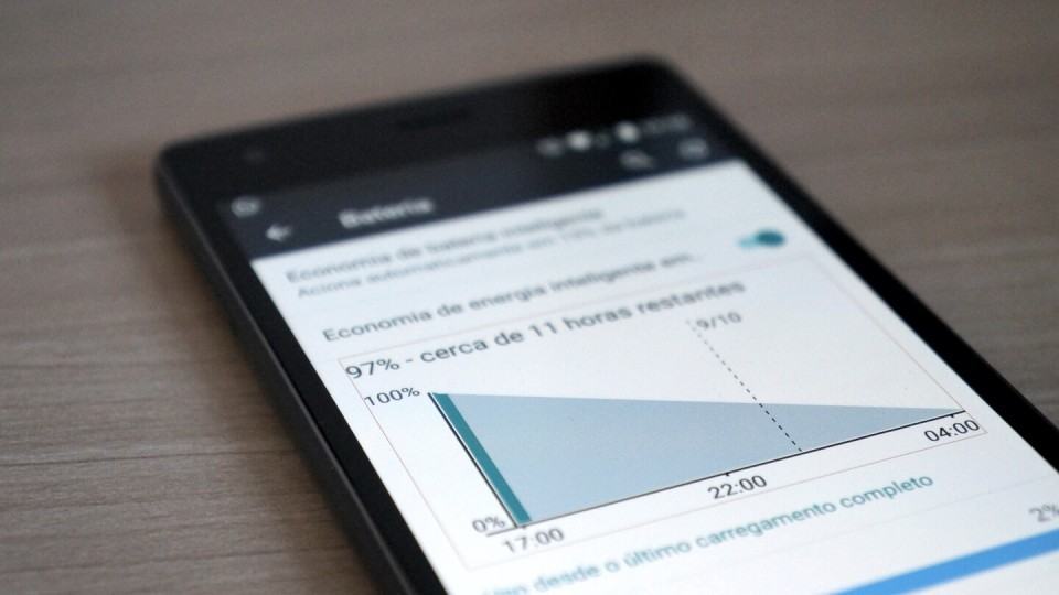 Tela de bateria do Android no Quantum Go.