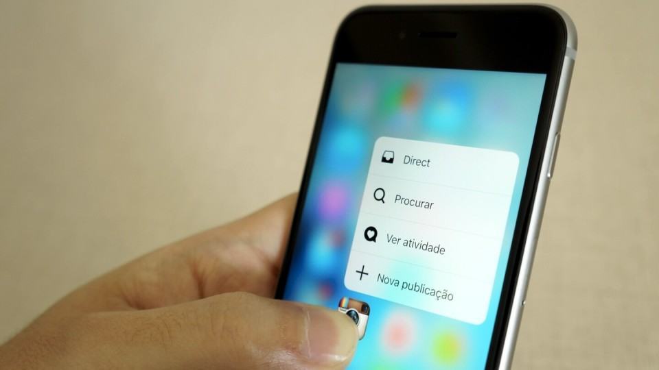 Abrindo opções do Instagram via 3D Touch.