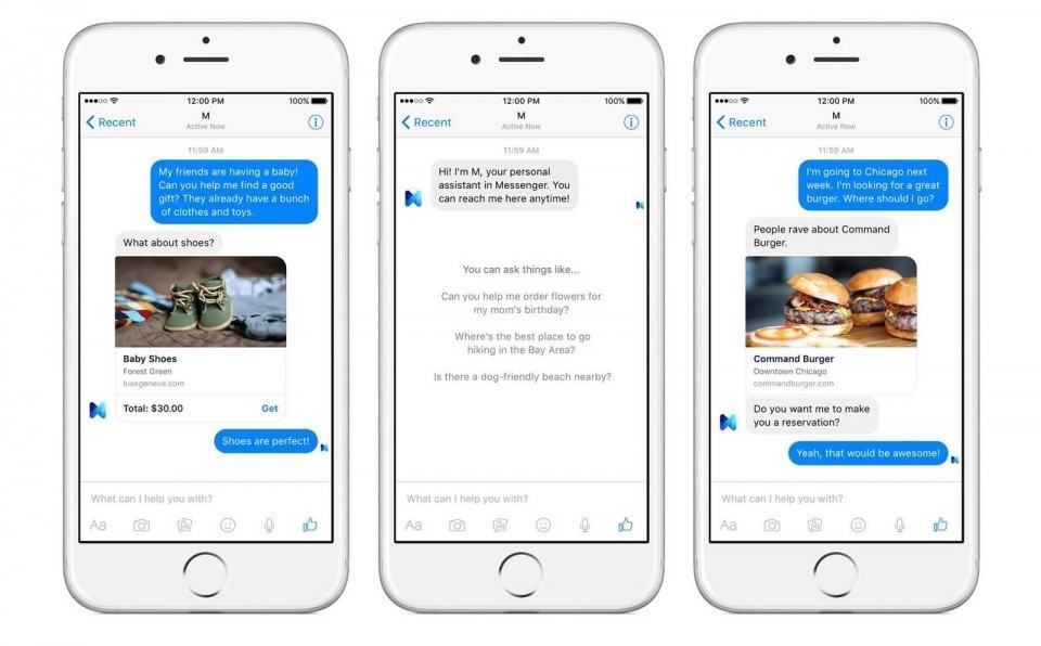 Telas do Facebook M.