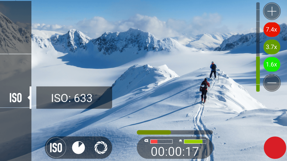 Print do FiLMiC Pro para Android.
