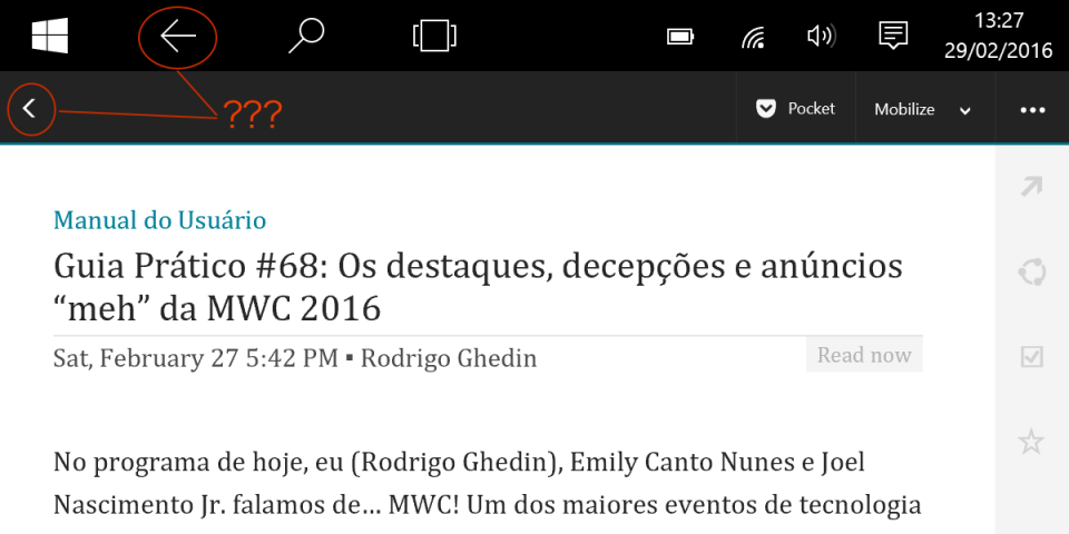 Qual seta apertar? App Nextgen Reader.