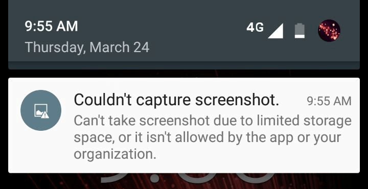 Falha na captura de print no Telegram do Android.