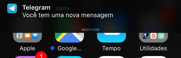 Notificação de Chat Secreto do Telegram.