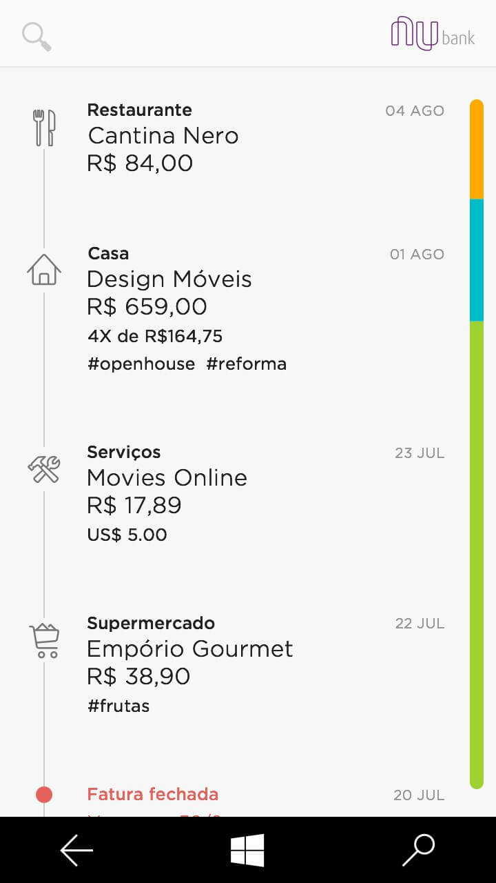 Print do Nubank para Windows.