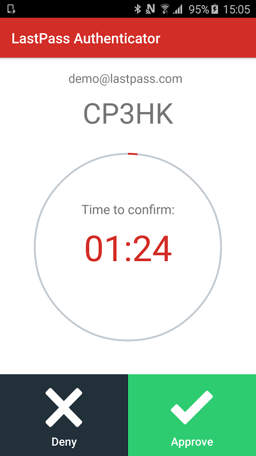 Print do LastPass Authenticator para Android.