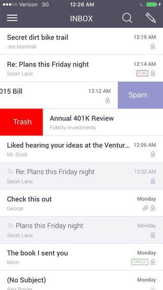 Print do ProtonMail para iPhone.