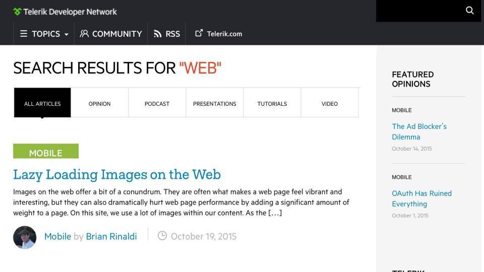 Print de uma página de resultados de busca com apenas um resultado.