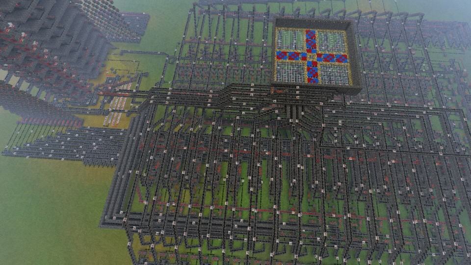 CPU construída dentro do Minecraft.