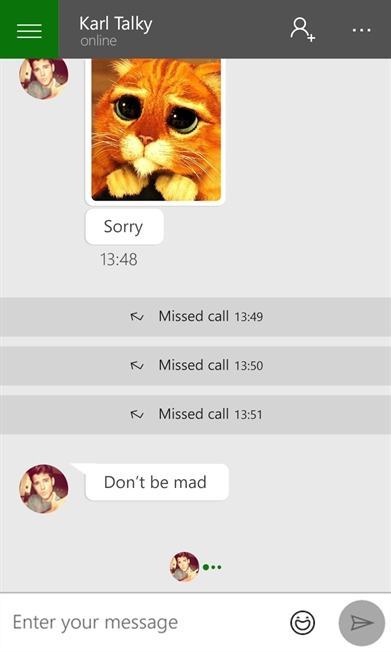 Print do Client for Hangouts para Windows 10 Mobile.