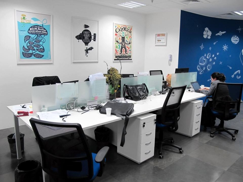 Mais baias no escritório do Baidu.