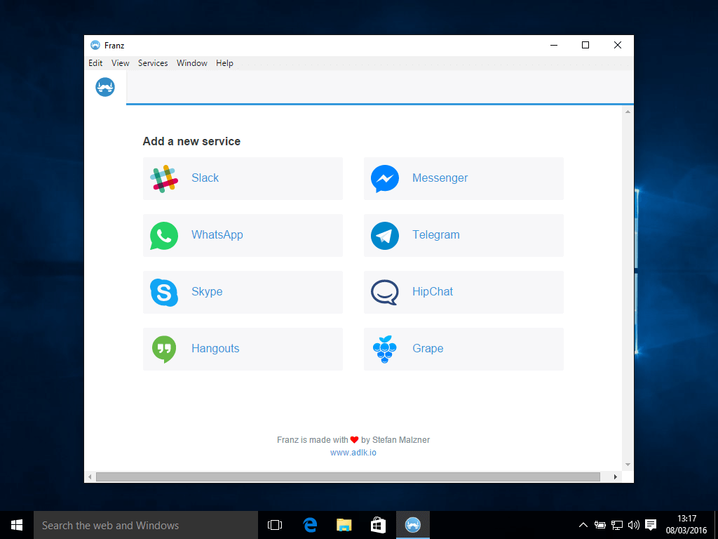 Print do Franz para Windows.