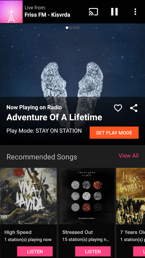 Print do Internet Radio para Android.