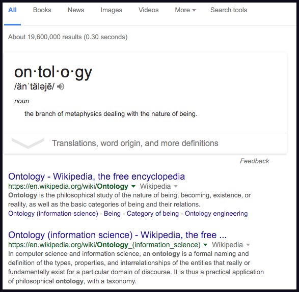 Pesquisa por Ontology no Google.