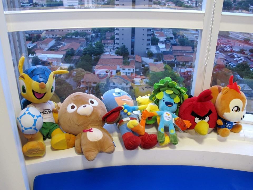 Pelúcias no escritório do Baidu.