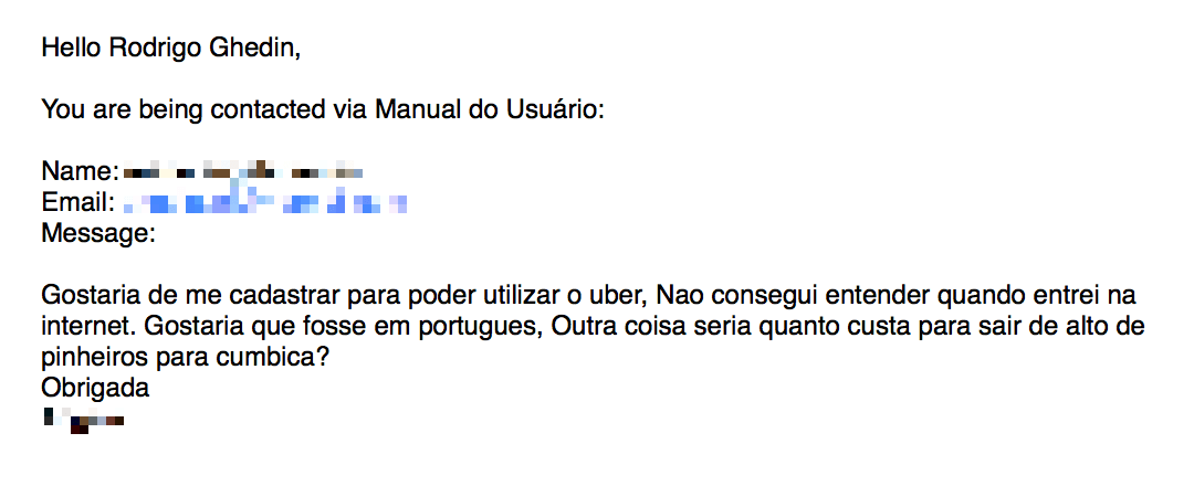 Quanto custa uma corrida no Uber.