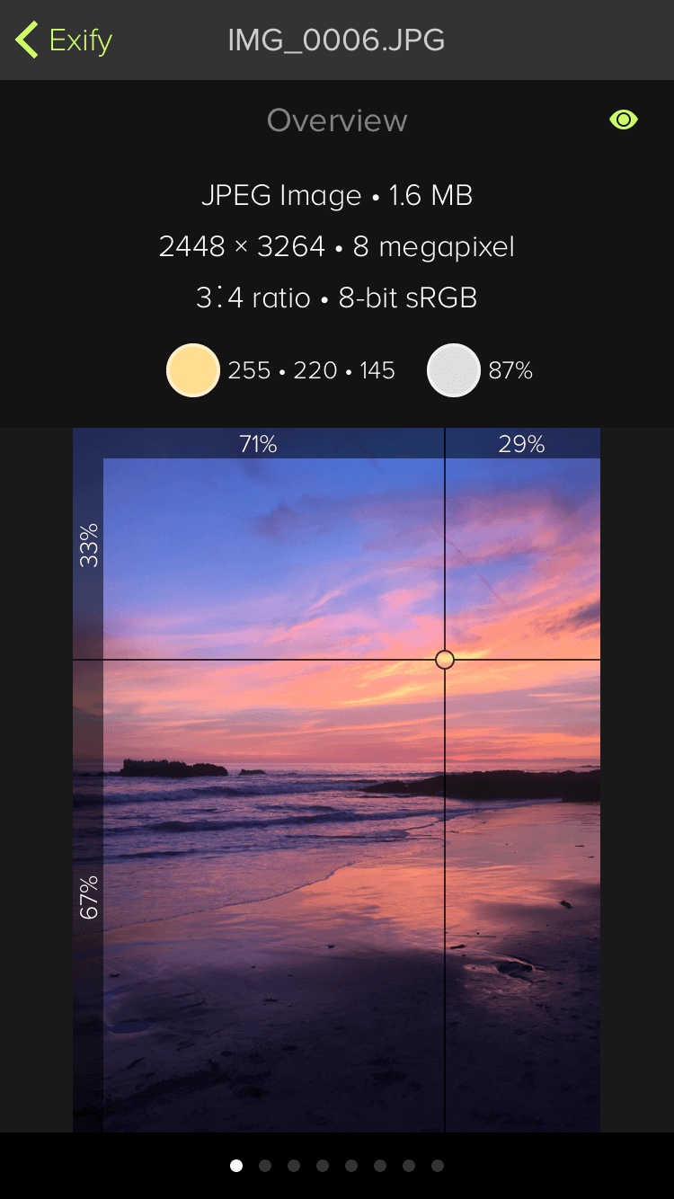 Print do Exify para iOS.