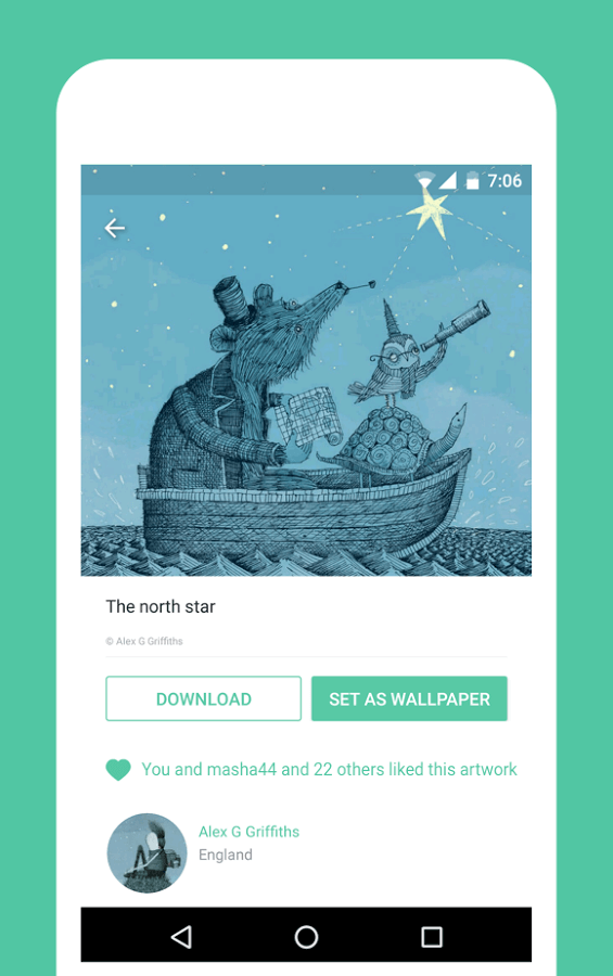 Print do Walli para Android.