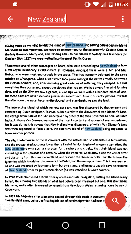 Print do CTRL-F para Android.