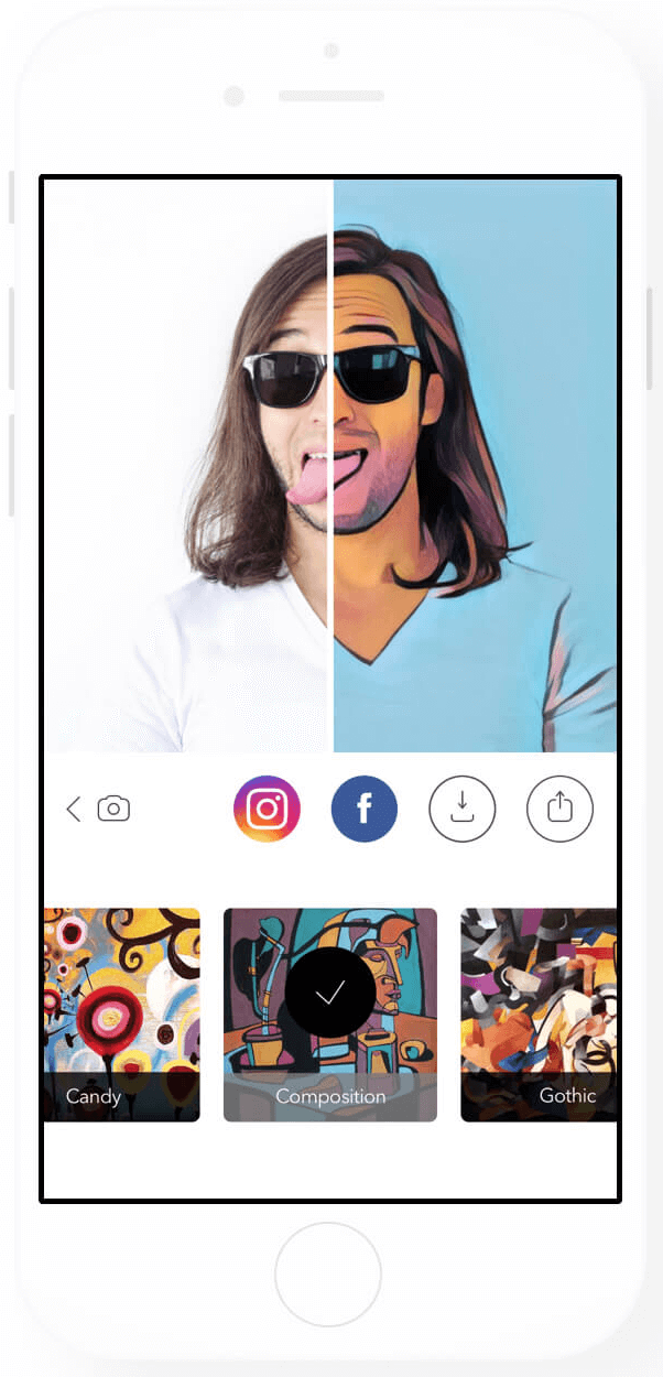 Print do Prisma para iOS.