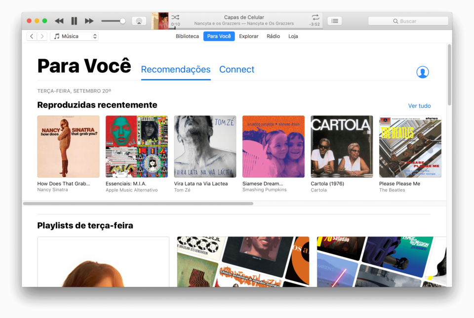 O novo Apple Music do Sierra.